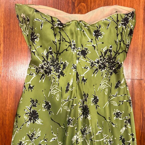 Cinq a Sept Wildflower Elise Silk Strapless Tassel Print Dress, Size 4 - Picture 6 of 9